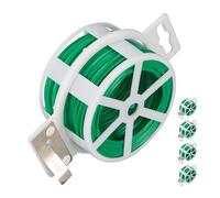 relaxdays Legaccio per Piante da 50 m, Set da 5, Filo Plastificato, per Rampicanti & Fiori, Bobina con Cutter, Verde