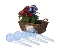 Relaxdays Sfere per Irrigazione, Set da 5, HxD: 28x8 cm, Irrigatori da 250 ml per Piante e Fiori in Vaso, Plastica, Blu