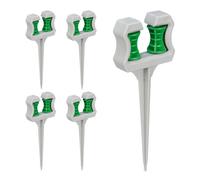 Relaxdays Ancoraggio Tubo da Giardino, Set da 5 Supporti, Guida Irrigazione, Picchetti Prato, 26x10x3,5 cm, Grigio-Verde, 26 x 10 x 3.5 cm