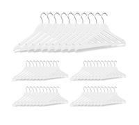 Relaxdays, Bianche Set da 50 Grucce, Asta per Pantaloni, Gonne, Camicie, Giacche, Gancio Girevole a 360°, in Legno, 23,5 x 45 x 1 cm
