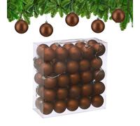 Relaxdays Palline di Natale, Set da 50 Palle Albero, Addobbi Natalizi, ∅ 6 cm, Sfere in Plastica Design Opaco, Marrone