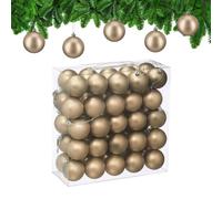 Relaxdays Palline di Natale, Set da 50 Palle Albero, Addobbi Natalizi, ∅ 6 cm, Sfere in Plastica Design Opaco, Champagne