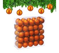 Relaxdays Palline di Natale, Set da 50 Palle Albero, Addobbi Natalizi, ∅ 6 cm, Sfere in Plastica Design Opaco, Arancione