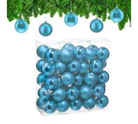 Relaxdays Palline di Natale, Set da 50 Palle Albero, Addobbi Natalizi, ∅ 6 cm, Sfere Plastica Lucida e Opaca, Petrolio