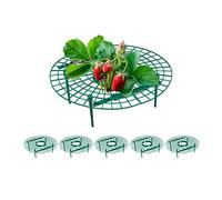 Relaxdays Set da 6 Anelli di Supporto per Fragole, Sostegno in Plastica per Piante da Orto, Rete Anti Muffa, Verde