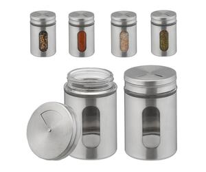 Relaxdays Set da 6 barattoli XL portaspezie