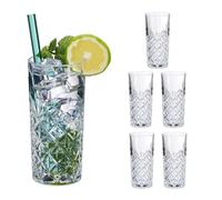Relaxdays Set da 6 bicchieri da long drink