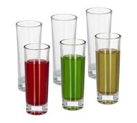 Relaxdays Set da 6 Bicchieri, 6 cl, Vetro, Shot, caffè, Base Pesante, Resistenti, Lavabili in Lavastoviglie, Trasparenti, H x D: 10,5 x 4 cm ca