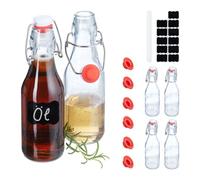Relaxdays Set da 6 bottigliette in vetro da 250 ml