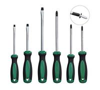 Relaxdays Set da 6 Cacciaviti, 3 a Croce 3 a Taglio, Giraviti Magnetici Accessori Professionali Lavoro, Cromo Vanadio