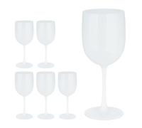 Relaxdays Calici in Plastica, Set da 6, Bicchieri Infrangibili e Riutilizzabili, Senza BPA, 400 ml, Vino Rosso, Bianco, Legno