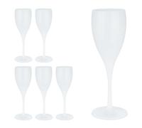 Set 6 flute spumante 140 ml calici lavabili bicchieri plastica riutilizzabili