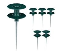 Relaxdays Guida per Tubo, Supporti d'Ancoraggio per Tubi da Giardino, Irrigazione, con Piedi Appuntiti, 24,5x9 cm, Verde