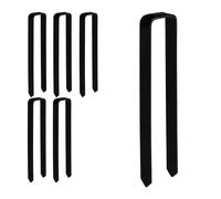 Relaxdays Picchetti di Ancoraggio, Set da 6 Archetti per Piante Rampicanti, Design a U, Acciaio, HLP: 30x6x2,5 cm, Nero