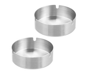 Relaxdays Set da 6 posacenere in acciaio inox