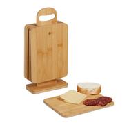 Set taglieri cucina 6 pz. 22x16 cm Set di taglieri in bambù Naturale 1,6 kg