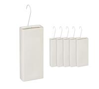 Relaxdays Set da 6 umidificatori per termosifoni in Ceramica da Appendere, Bianco, 90%, 20 x 9 x 4 cm