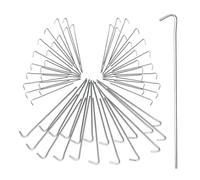 Relaxdays Set da 60 Picchetti da Tenda, Puntali da Campeggio, Uncini, Lunghi 2 cm, in Acciaio, Argento