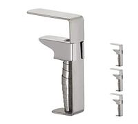 Relaxdays Set da 8 Clip Fermatovaglia Regolabile, Morsetti per Tavoli Spessi, Acciaio, Fino a 4,2 cm Spessore, Argento