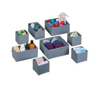 Relaxdays Set da 8 scatole organizer da cassetto