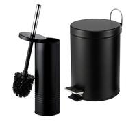 Relaxdays Set da bagno con cestino e scopino