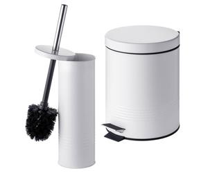 Relaxdays Set da bagno con cestino e scopino