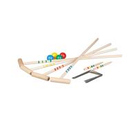 Relaxdays Gioco del Croquet, 4 Giocatori, Bambini e Adulti, Set Completo con Borsa, Mazze e Palline in Legno, Colorato