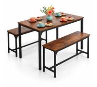 Relaxdays Set da pranzo con 2 panche 110 x 60 cm