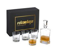 Set whisky decanter bottiglia 4 bicchieri confezione da 5 parti kit liquore