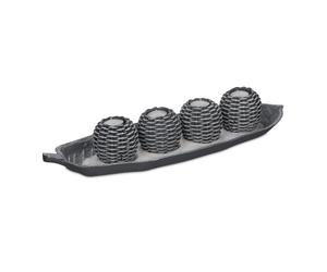 Relaxdays Set decorativo per con 4 portacandele