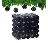 Relaxdays Natale Set da 100, Decorazioni Natalizie opache e Lucide, Palline per Albero ∅ 7 cm, Nere, 6 cm