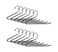 Relaxdays Set di 12 Ganci per Pantaloni, a S, Antiscivolo, per Appendere i Pantaloni, salvaspazio, Metallo, Argento/Nero