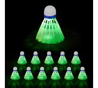 Relaxdays Set di 12 volano da badminton luminosi