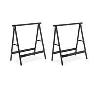 Relaxdays Set di 2 cavalleti pieghevoli in acciaio