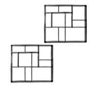 Relaxdays Set di 2 Forme per pavimentazione in Cemento, 45 x 40 cm, Nero | Giardino, PP