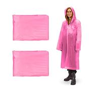 Relaxdays Set di 2 Impermeabili con Cappuccio, Poncho Antipioggia Riutilizzabile, da Donna e da Uomo, Impermeabile, a Scelta di Colori