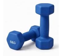 Relaxdays, set di 2 manubri in ghisa 5 kg, rossi