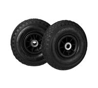 Relaxdays Set di 2 Ruote 3.00-4 per Carriola, ad Aria, 260x85 mm, Cerchione in Plastica, max.80 kg, Nero