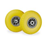 Relaxdays Set di 2 ruote per carriola 3.00-4 PU