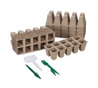 Relaxdays Set di 240 Accessori Set da 240 Vasetti per Piantine, da Semina, Vasi in Carta Ecosostenibile Germinazione, 5x3,5 cm, Marrone