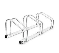 Relaxdays - Set di 3 supporti multipli per 3 biciclette, montaggio a pavimento e a parete, 26 x 73 x 32 cm, colore: Argento