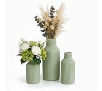 Relaxdays Set di 3 vasi ceramica