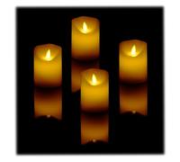 Relaxdays Set di 4 Candele a LED, Set da 4 Ceri con Funzione Timer e Fiamma Oscillante Finta, Lumini HxD 10x7,5 cm, Bianco Crema