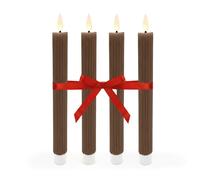 Relaxdays Set di 4 candele LED in cera