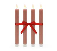 Relaxdays Set di 4 candele LED in cera