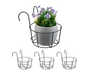 Relaxdays Set di 4 portavasi per il balcone