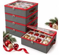 Relaxdays Set di 4 scatole per palline di Natale