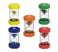 Relaxdays Set da 5 Clessidre per Bambini, Studio, Concentrazione, 1 min, 5 min, 10 min, 15 min, 30 min, Colorate