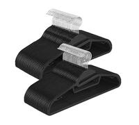 Relaxdays Set di 50 Ganci gommati Antiscivolo con Barra, Apertura a U, Supporto per Cravatte, Nero, 22.5x41.5x0.5 cm