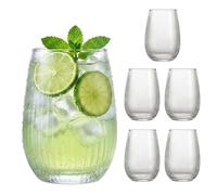 Relaxdays set di 6 bicchieri, 400 ml, lavabili in lavastoviglie, trasparenti